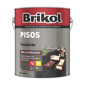 PINTURA PARA PISOS CON BRILLO INCOLORO BRIKOL 4 L