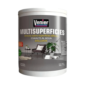 ESMALTE AL AGUA MULISUPERFICIES NEGRO BRILLANTE 1 L