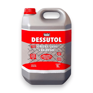 IMPERMEABILIZANTE DESSUTOL VEREDAS, LAJAS Y BALDOSAS NEGRO 5 L