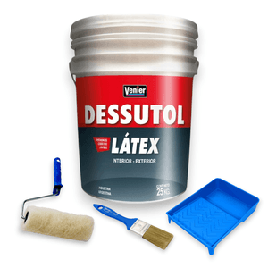 COMBO PINTURA LÁTEX INTERIOR / EXTERIOR DESSUTOL + ACCESORIOS